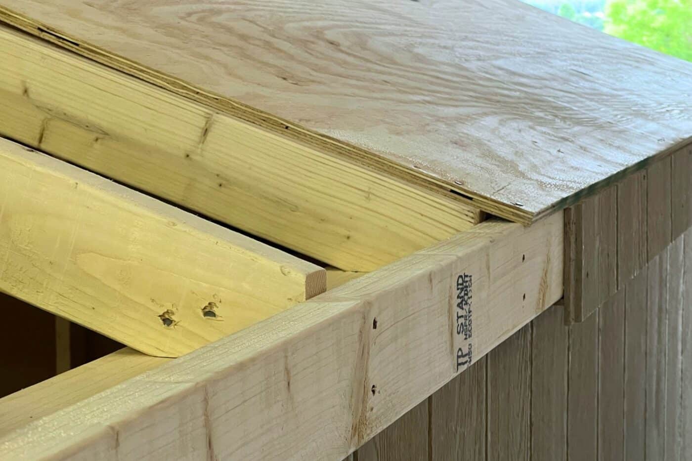 sheds by fisher 12 inch plywood on the roofs