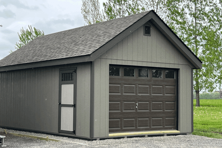 14x24 chalet garage in leicester ny with door